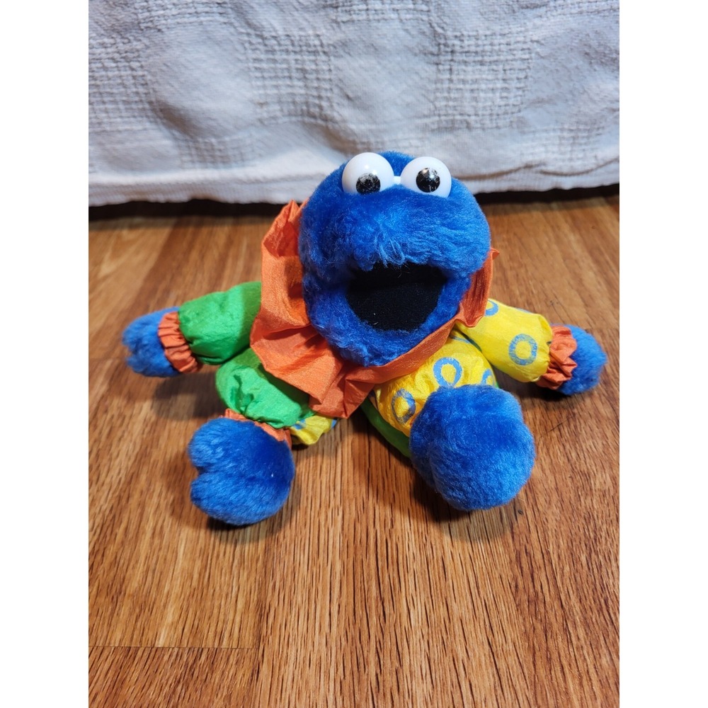 Vintage 1992 Applause Cookie‎ Monster Clown Plush Parachute Body 9"